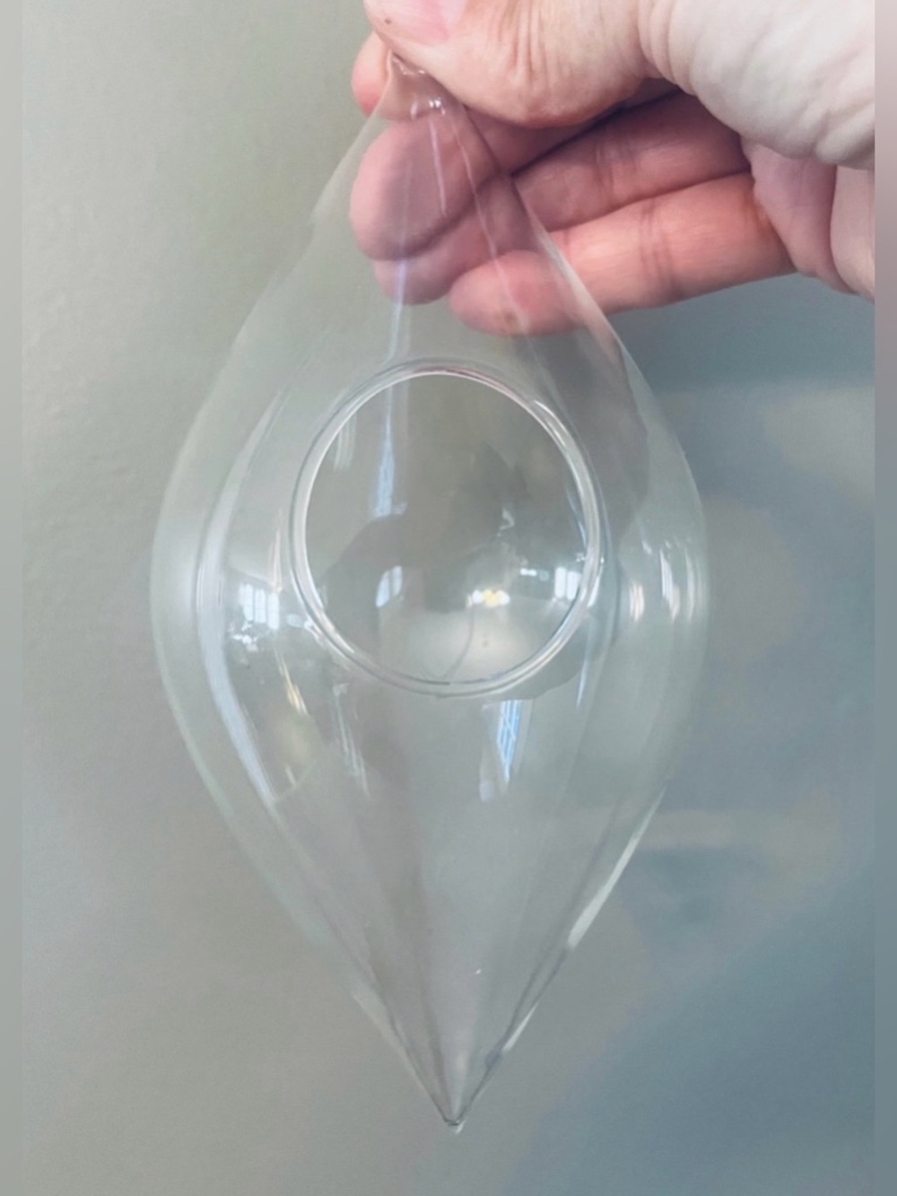 Glass Teardrop Diamond Hanging Vase Planter